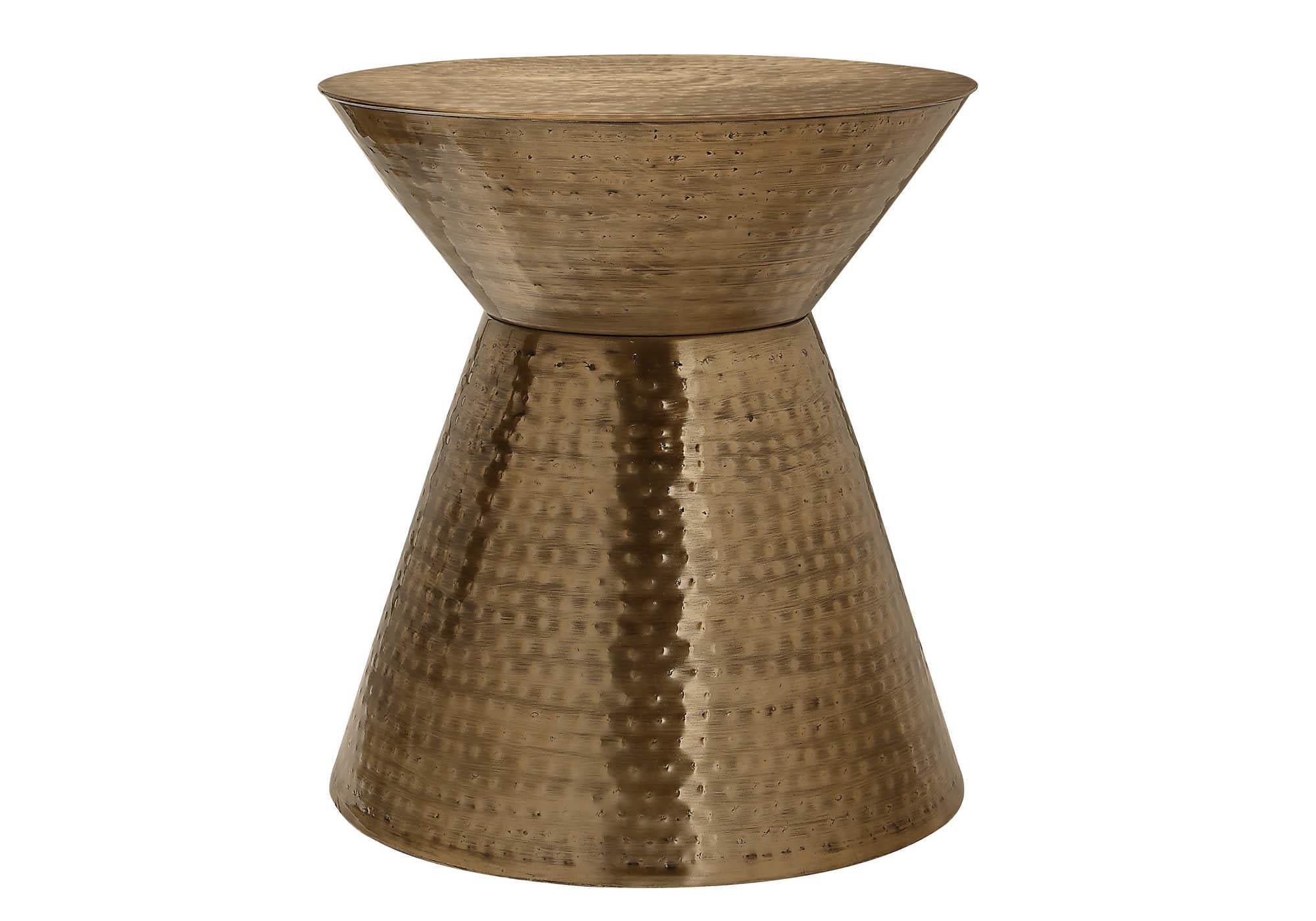 TABLE D'ACCENT - 22"H / TABLE D'EXTRÉMITÉ DE TAMBOUR EN MÉTAL DE FER DE CUIVRE