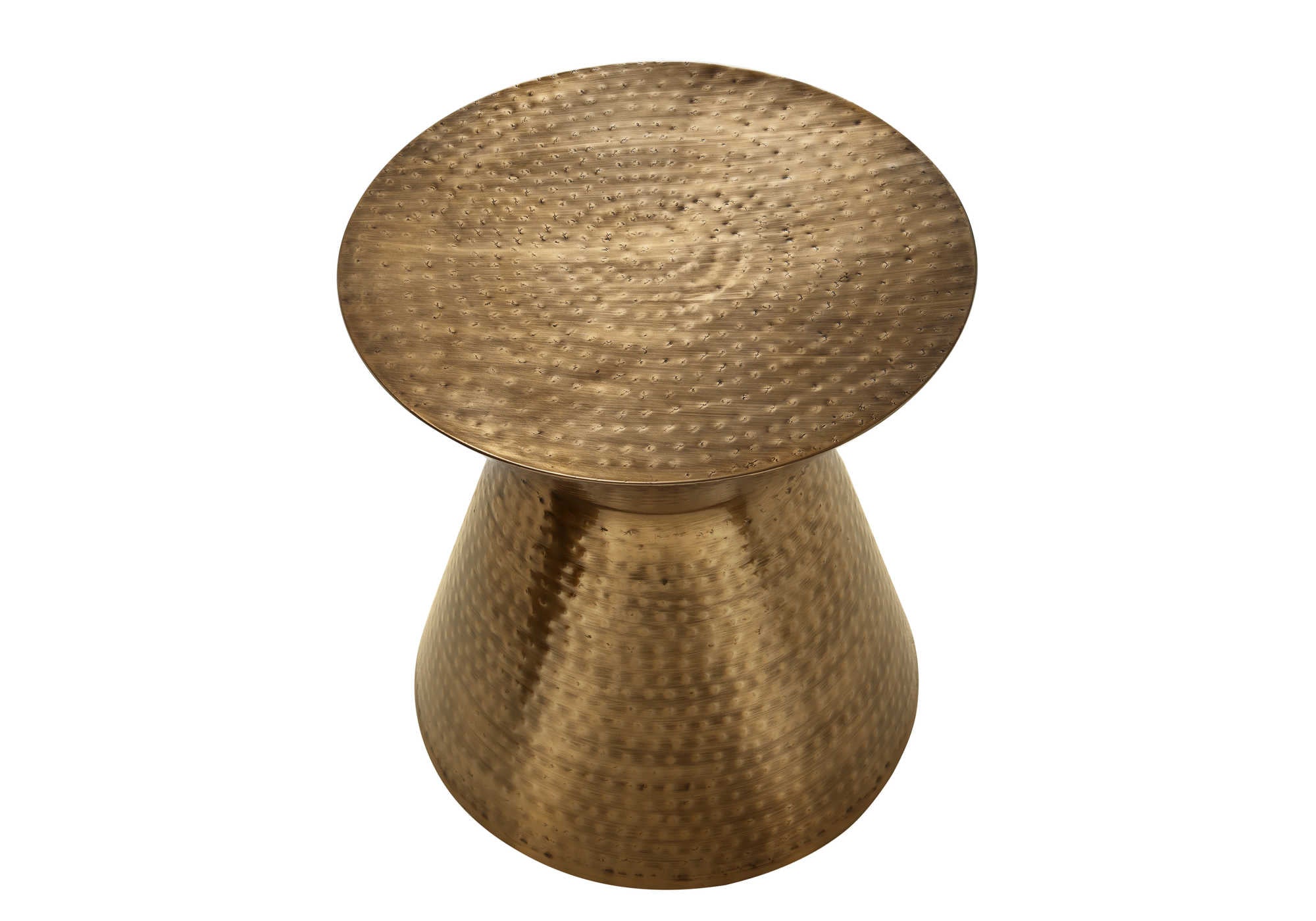 TABLE D'ACCENT - 22"H / TABLE D'EXTRÉMITÉ DE TAMBOUR EN MÉTAL DE FER DE CUIVRE