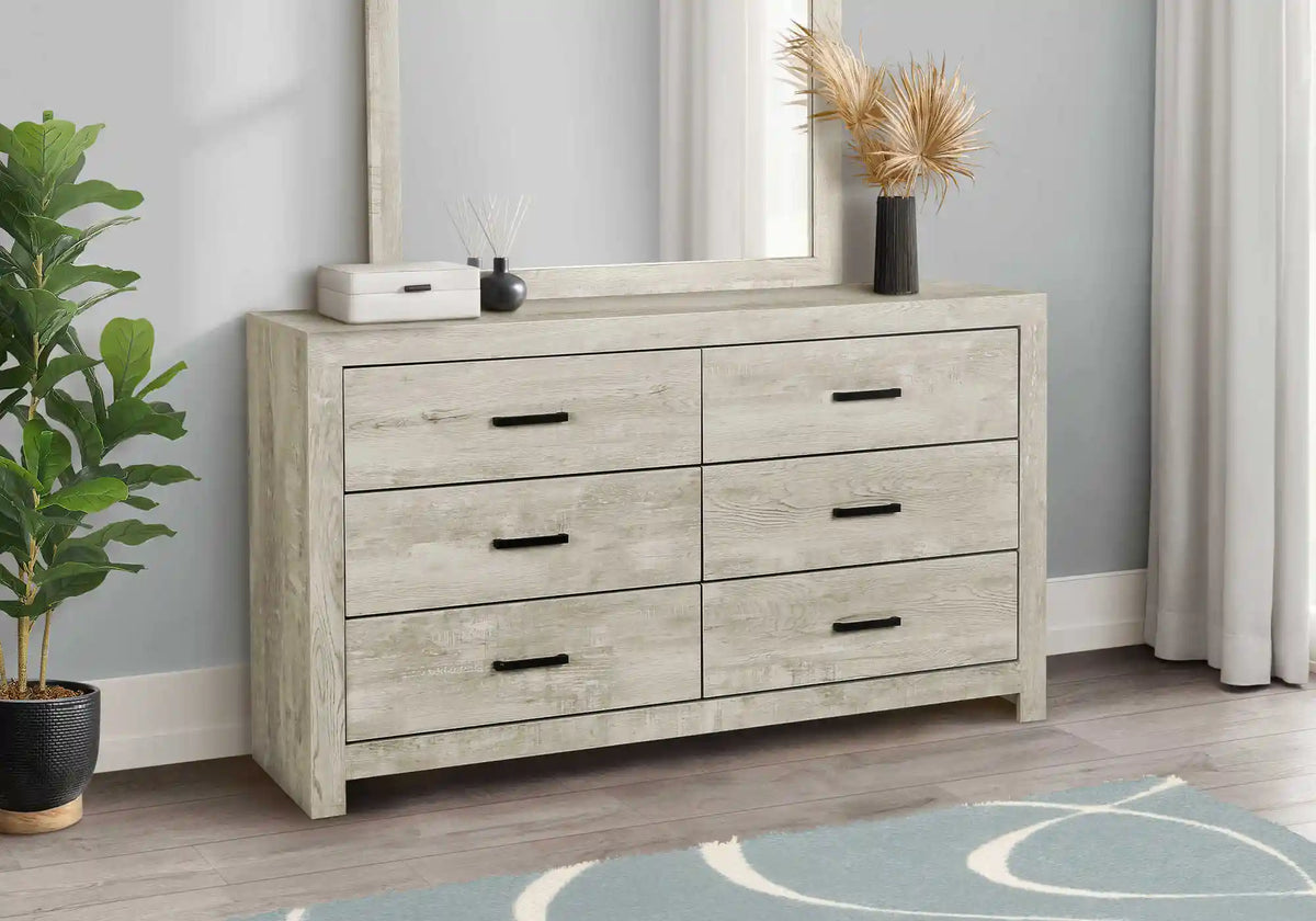Commode 6 tiroirs – Fini chêne blanchi