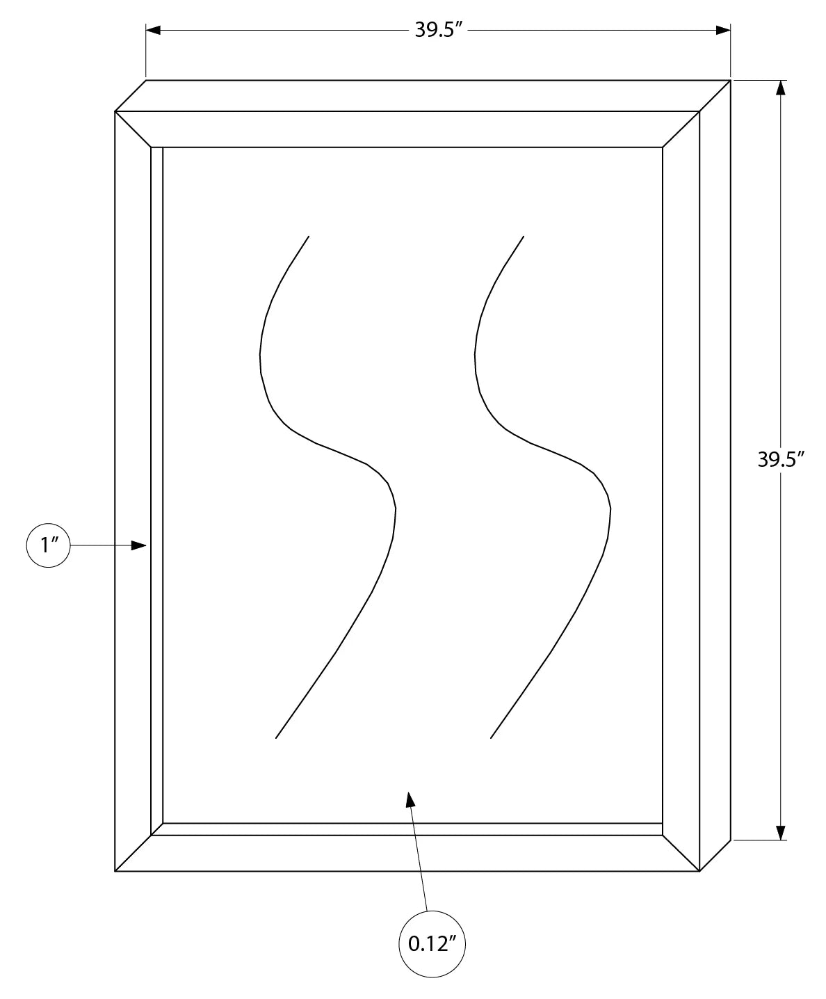 Miroir mural – Fini gris graphite
