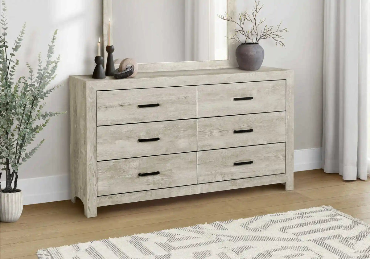 Commode 6 tiroirs – Fini chêne blanchi