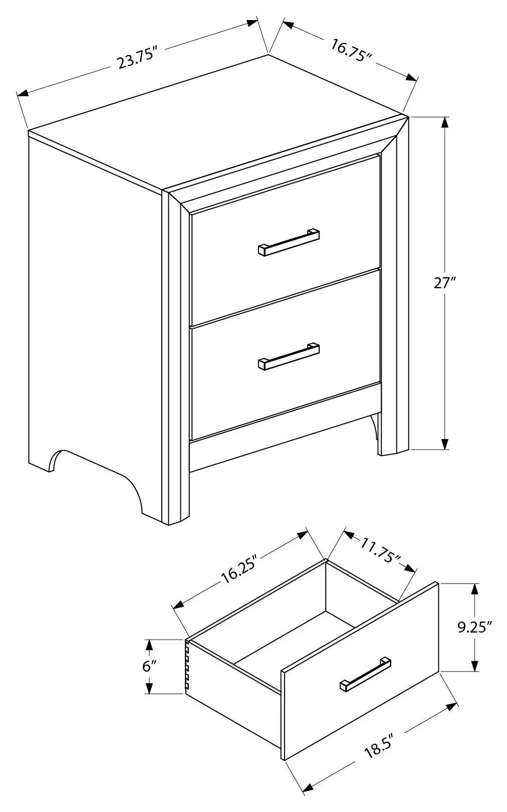 Ensemble de chambre Queen 5 pièces – Fini chêne blanchi