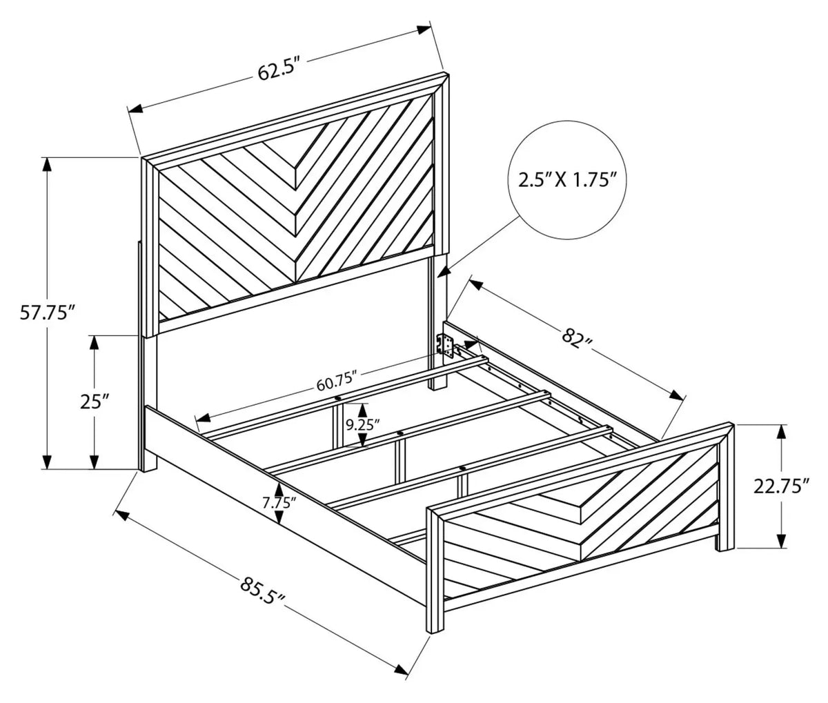 Ensemble de chambre Queen 5 pièces – Fini chêne blanc
