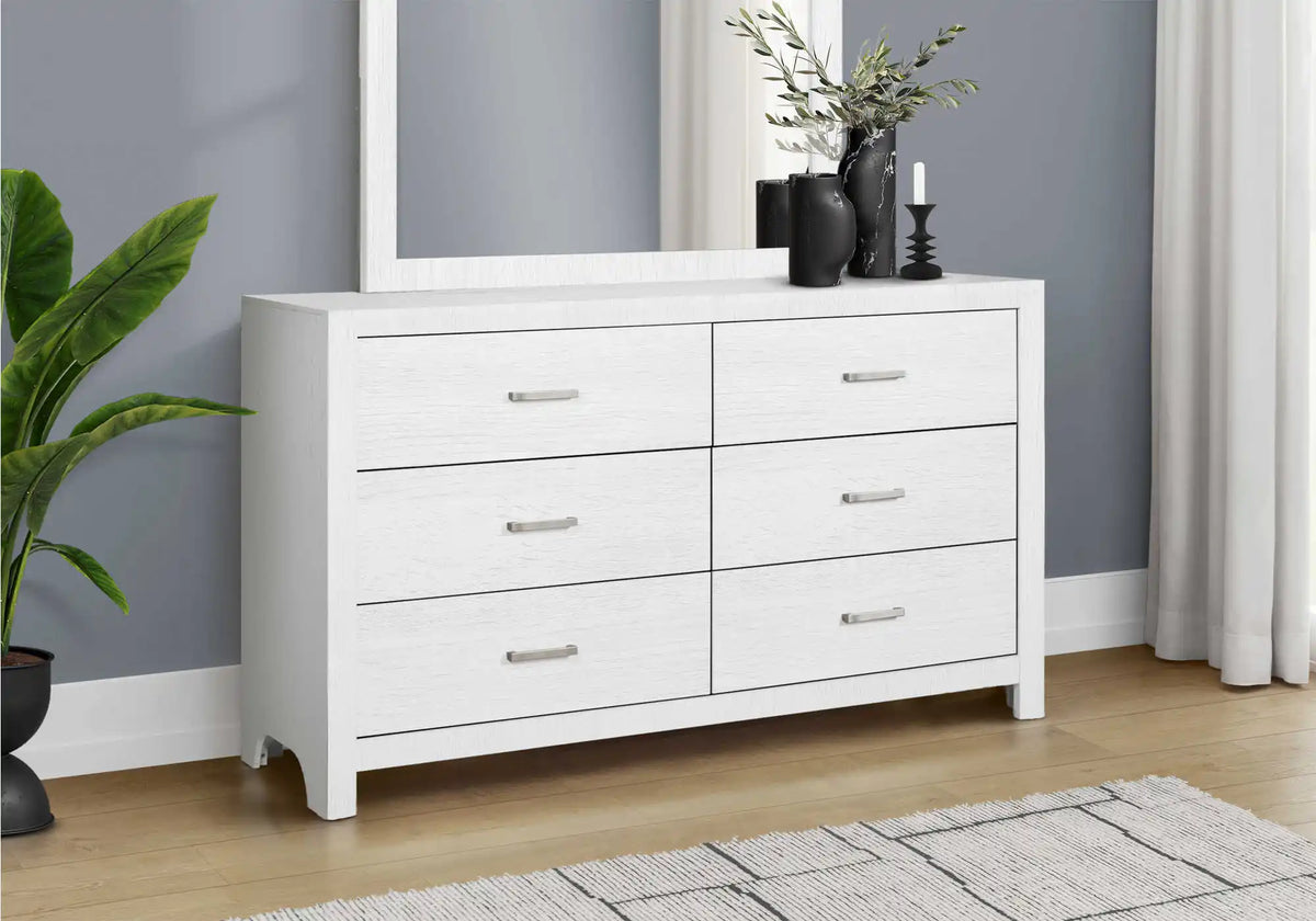Commode 6 tiroirs – Fini chêne blanc