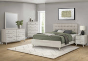 Ensemble de chambre Queen 5 pièces – Chêne gris et tissu beige