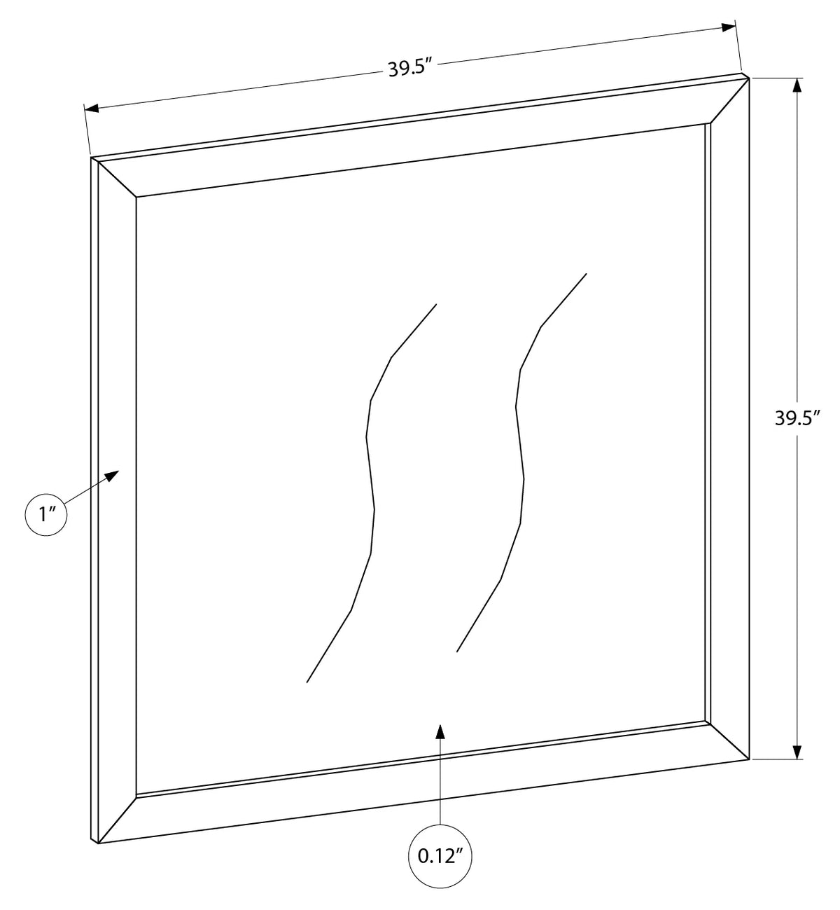 Miroir pour Commode et Mur Monarch Specialties — Cadre Blanc