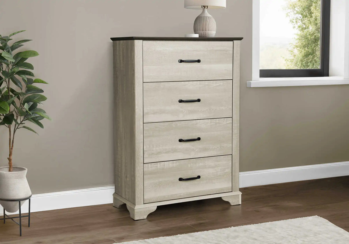 Ensemble de chambre à coucher 5 pièces avec lit Queen – Chêne blanchi