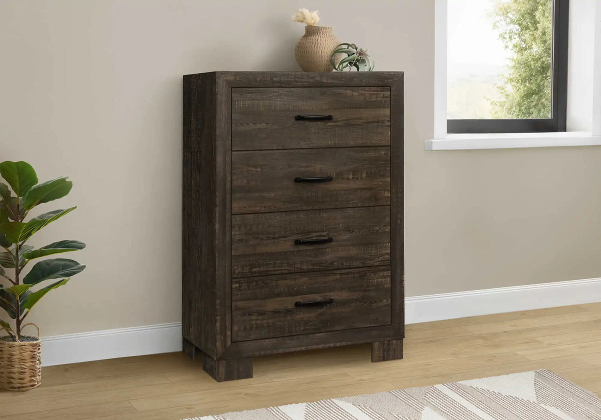 Commode 4 tiroirs – Fini chêne rustique