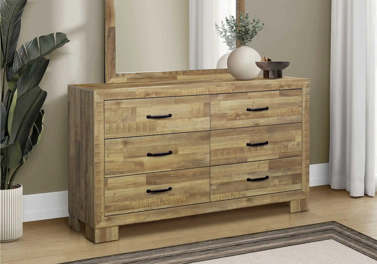 Commode 6 tiroirs – Fini chêne moyen