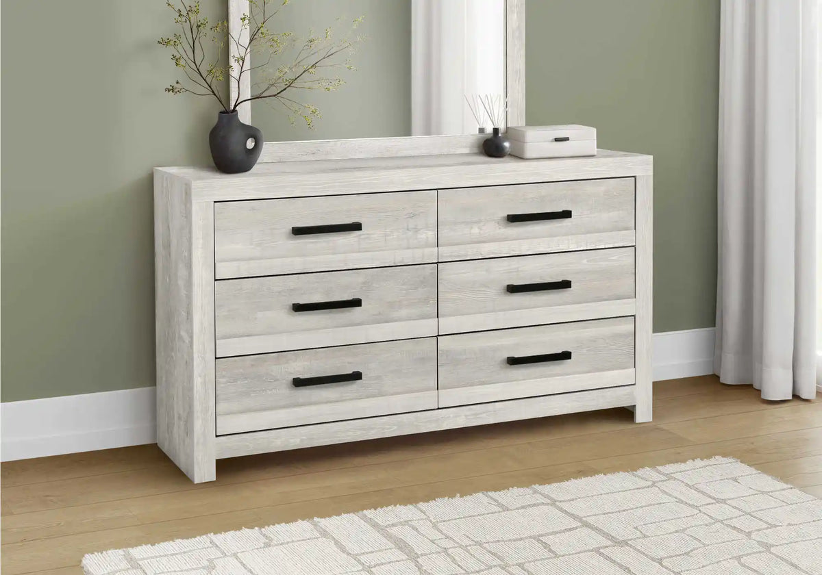 Commode 6 tiroirs – Fini gris bois récupéré