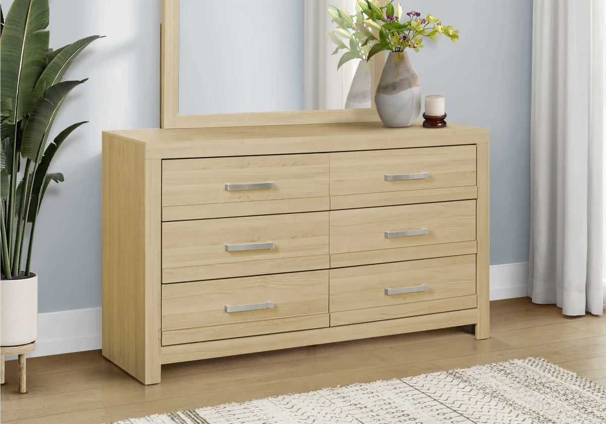 Ensemble de chambre à coucher 5 pièces avec lit Queen – Finition naturelle