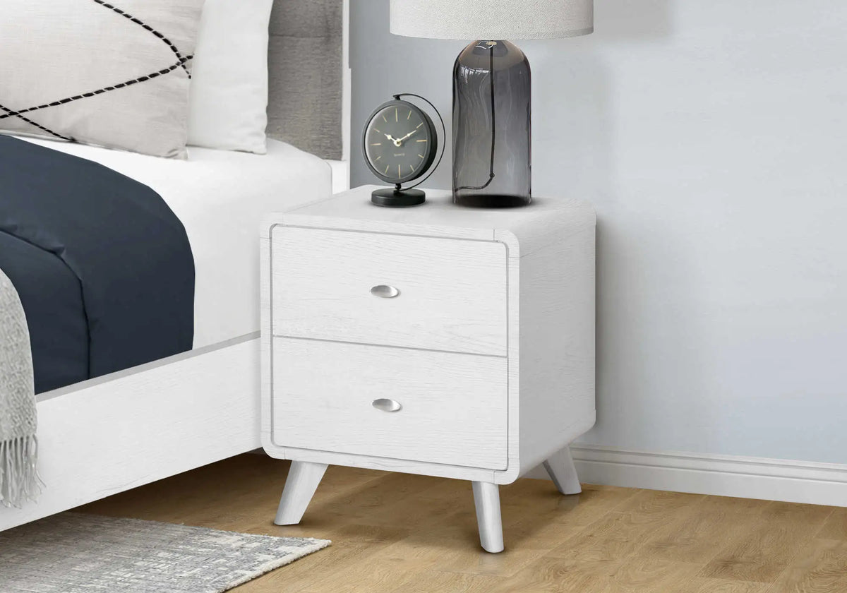 Ensemble de chambre Queen 5 pièces – Tissu gris et fini chêne blanc