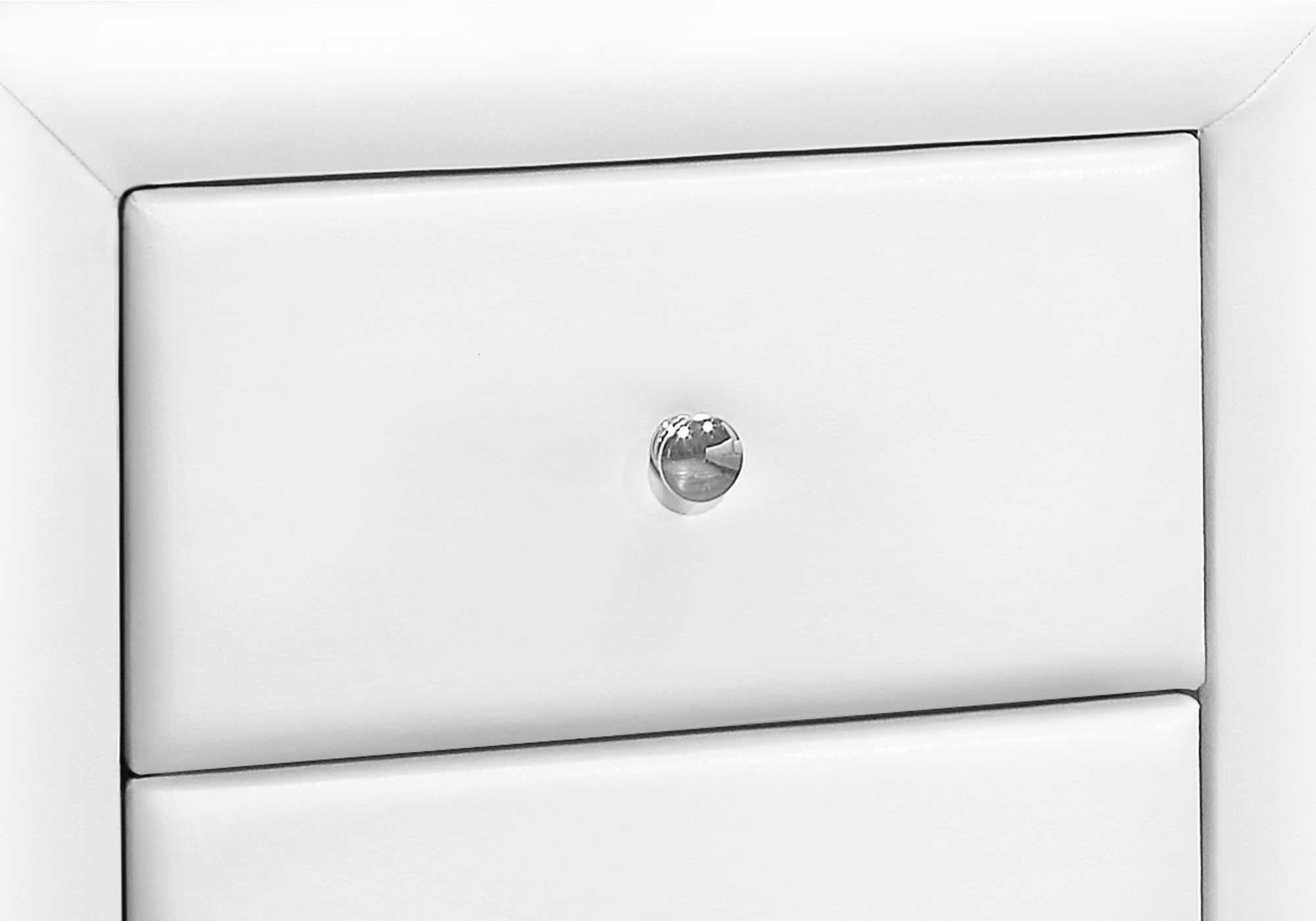 TABLE DE NUIT CHAMBRE - 21"H / SIMILI-CUIR BLANC ( Meuble Mtl ) 