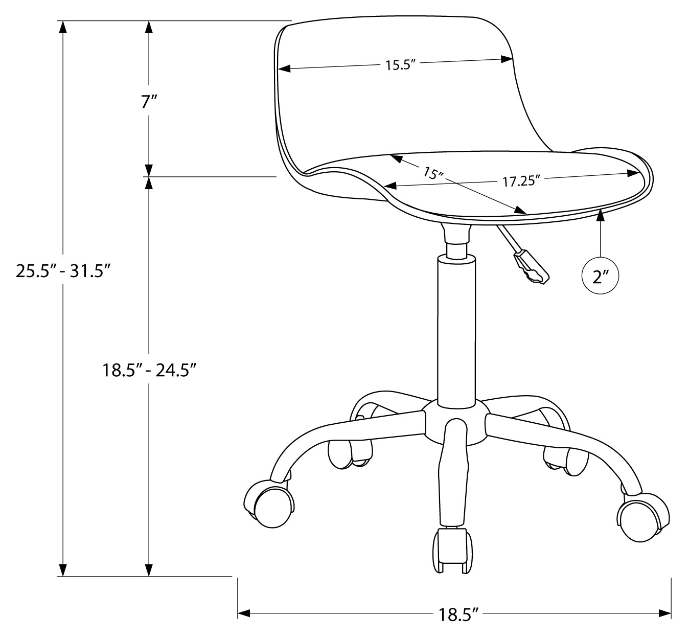CHAISE DE BUREAU - BLANCHE JUVENILE / MULTIPOSITIONS ( Meuble Mtl ) 