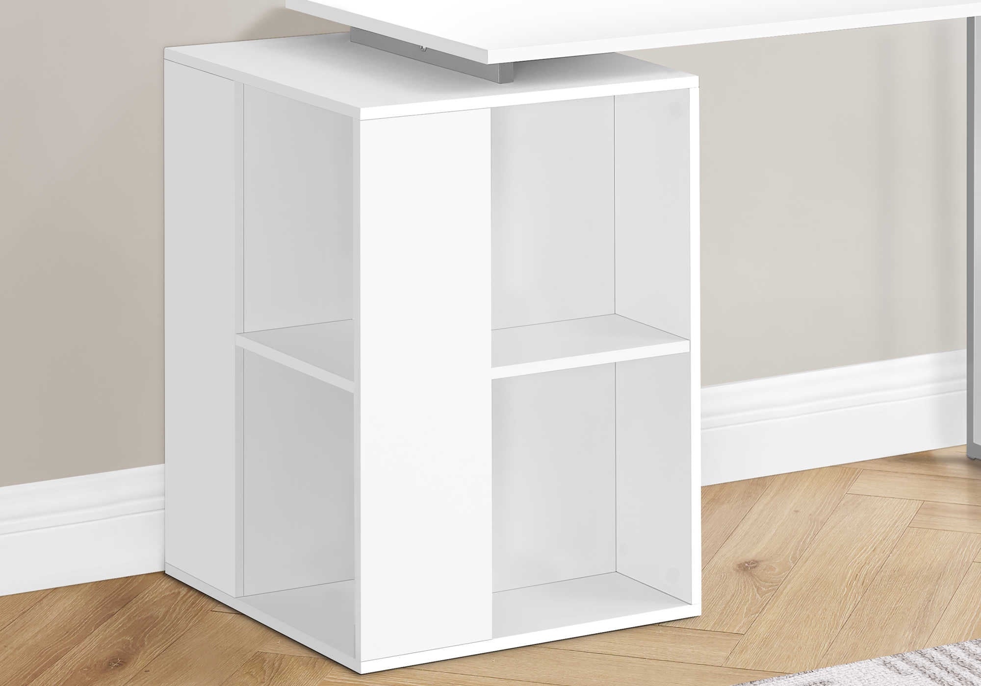 BUREAU D'ORDINATEUR - 55"L / BLANC ORIENTATION GAUCHE OU DROITE ( Meuble Mtl ) 