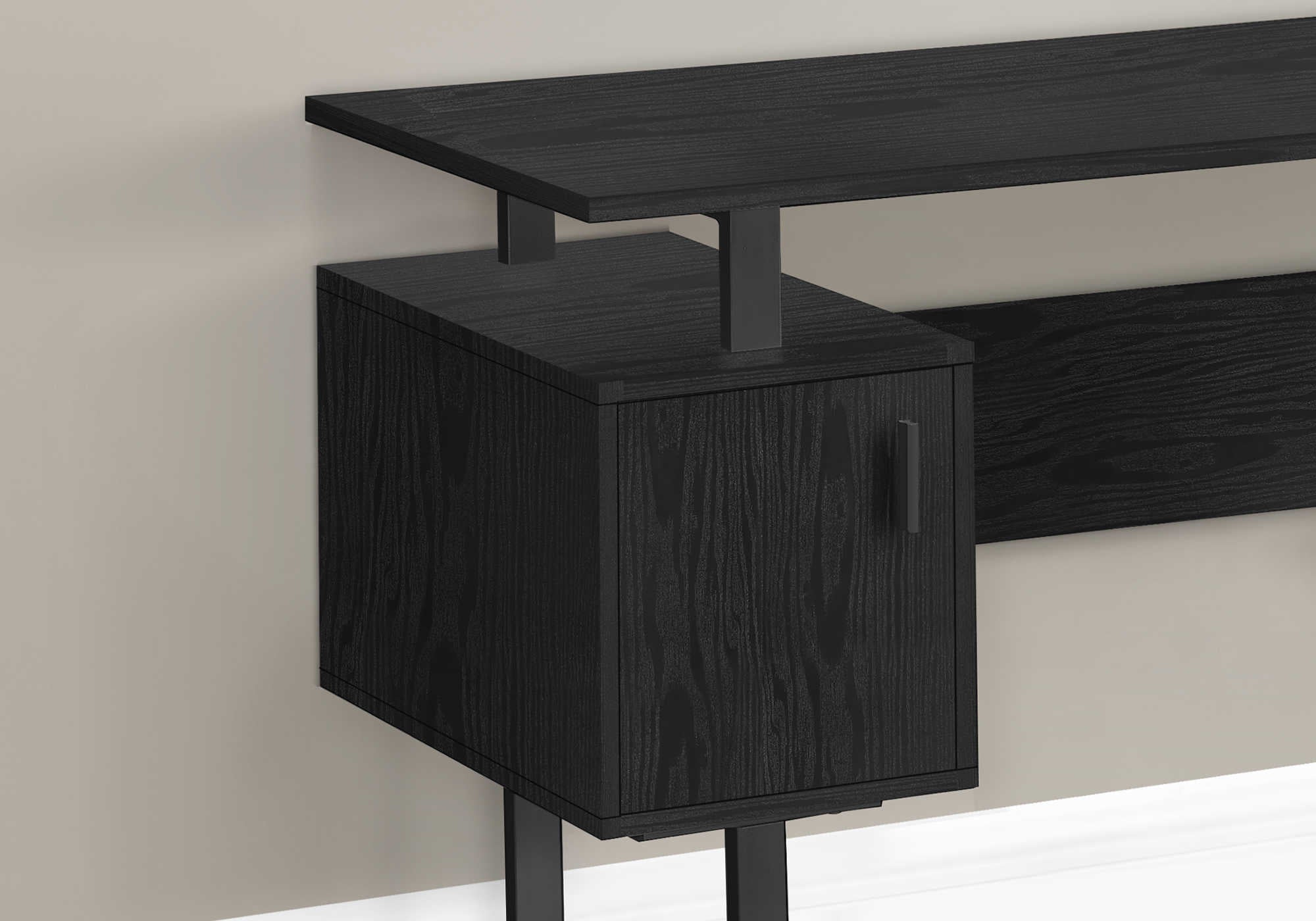 BUREAU D'ORDINATEUR - 48"L / CHÊNE NOIR / MÉTAL NOIR