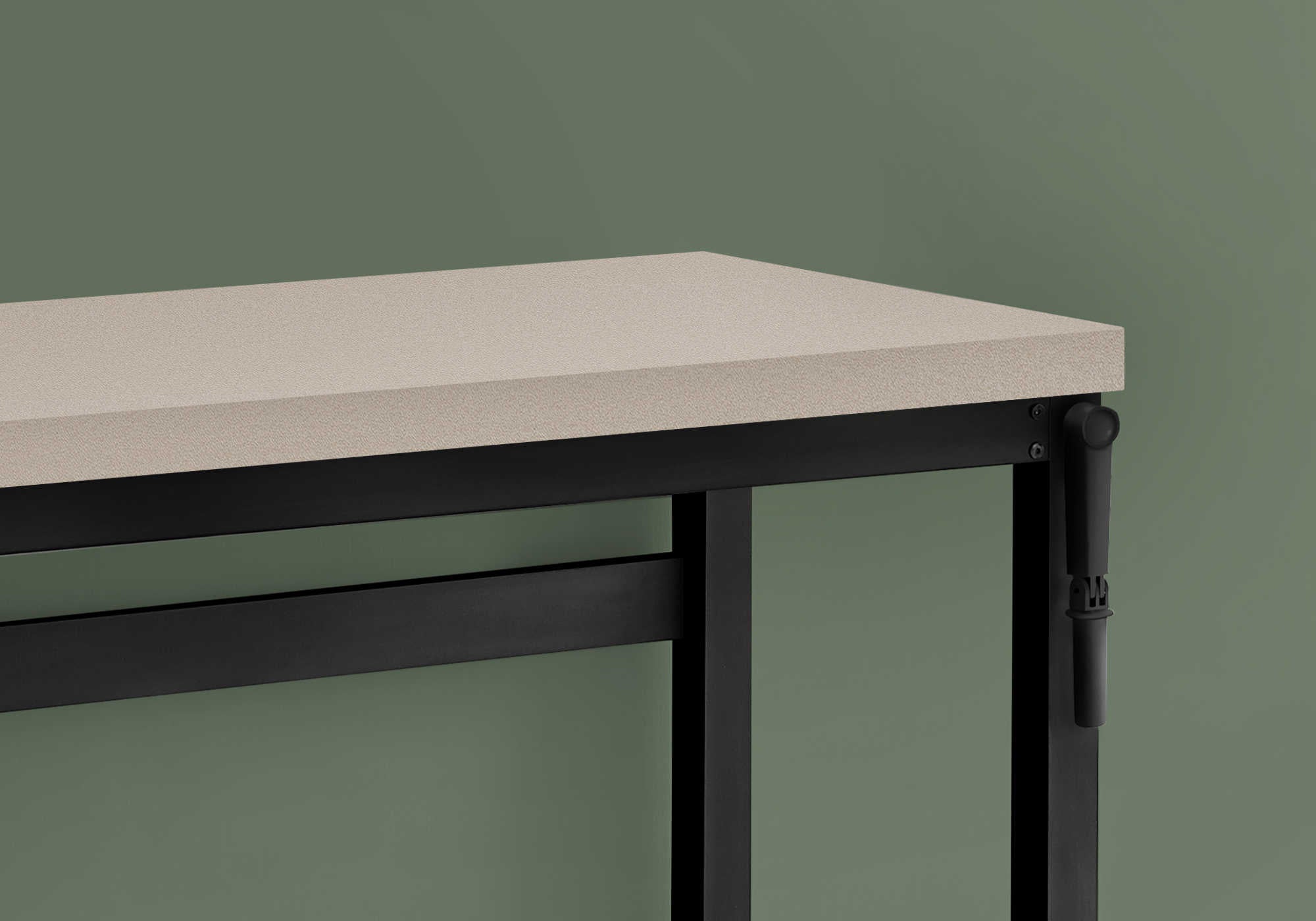 BUREAU D'ORDINATEUR - 48"L / TAUPE MODERNE / HAUTEUR AJUSTABLE / NOIR ( Meuble Mtl ) 