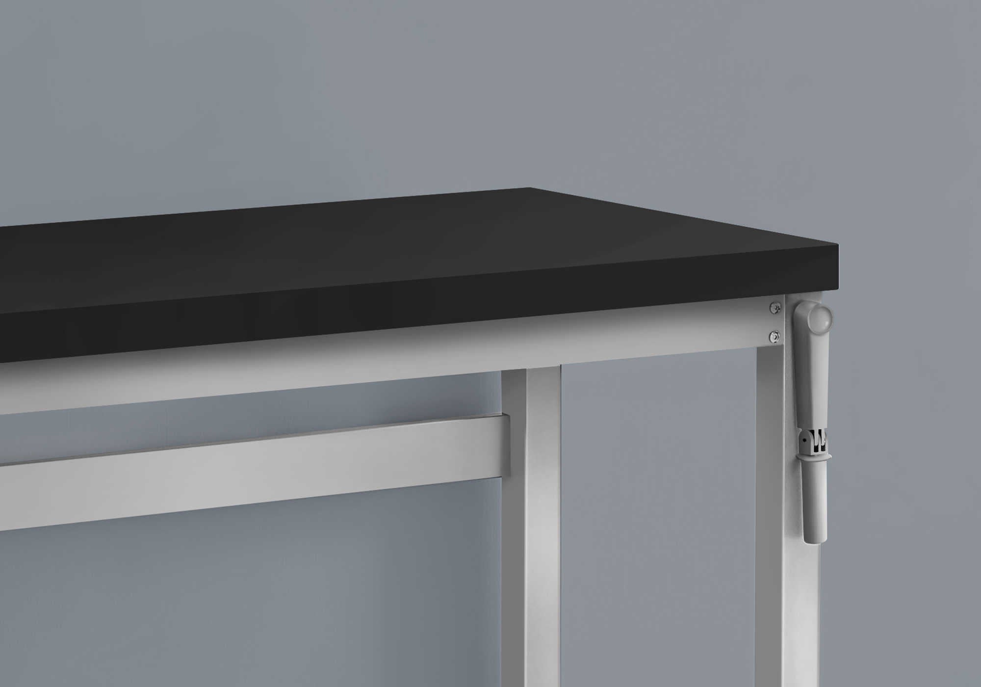 BUREAU D'ORDINATEUR - 48"L / NOIR / HAUTEUR AJUSTABLE/ METAL ARGENT ( Meuble Mtl ) 