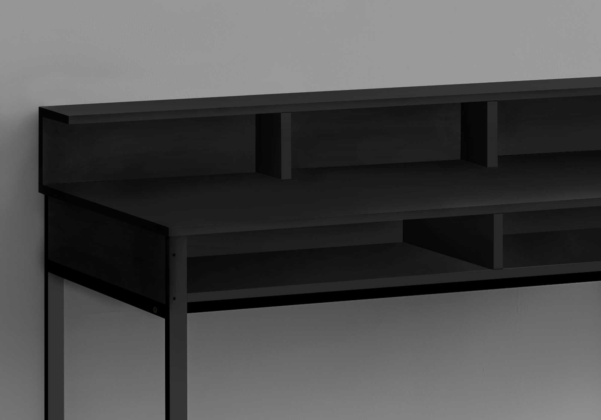 BUREAU D'ORDINATEUR - 48"L / NOIR / NOIR HAUTEUR DEBOUT ( Meuble Mtl ) 