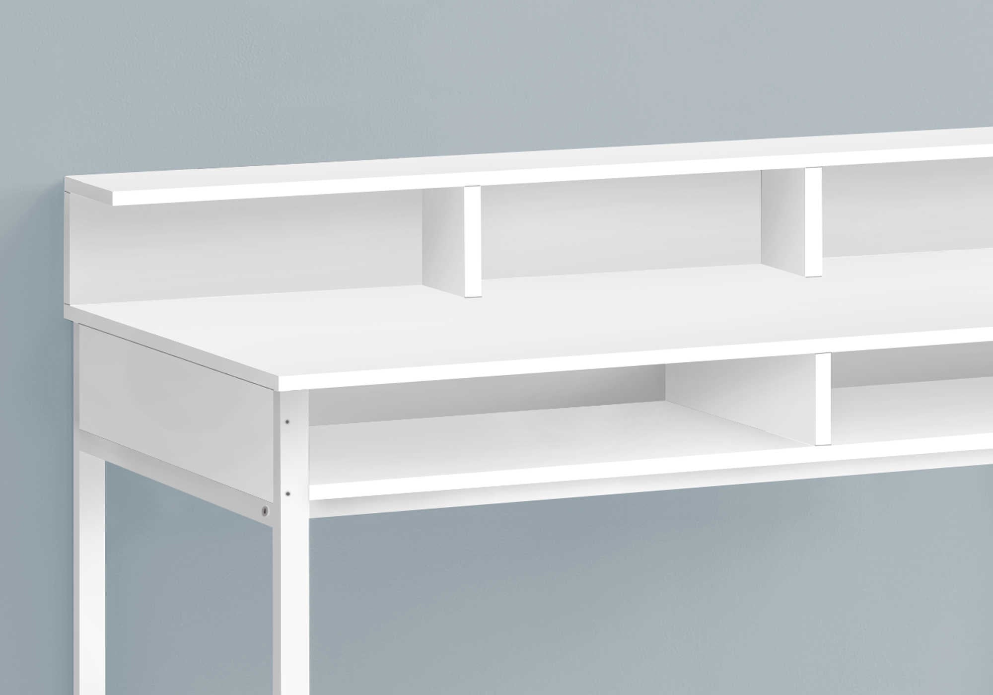 BUREAU D'ORDINATEUR - 48"L / BLANC / HAUTEUR DEBOUT BLANC ( Meuble Mtl ) 