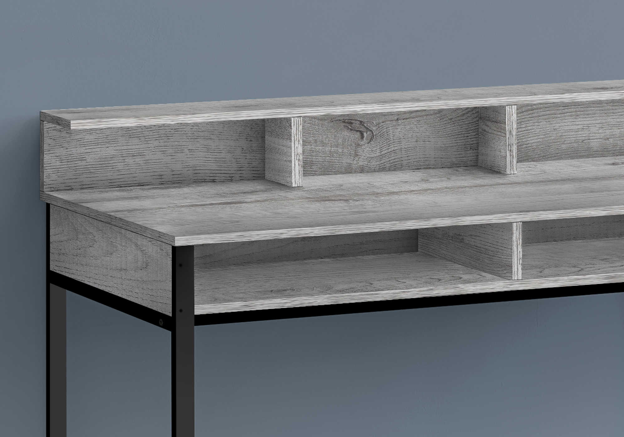BUREAU D'ORDINATEUR - 48"L / GRIS / NOIR HAUTEUR DEBOUT ( Meuble Mtl ) 