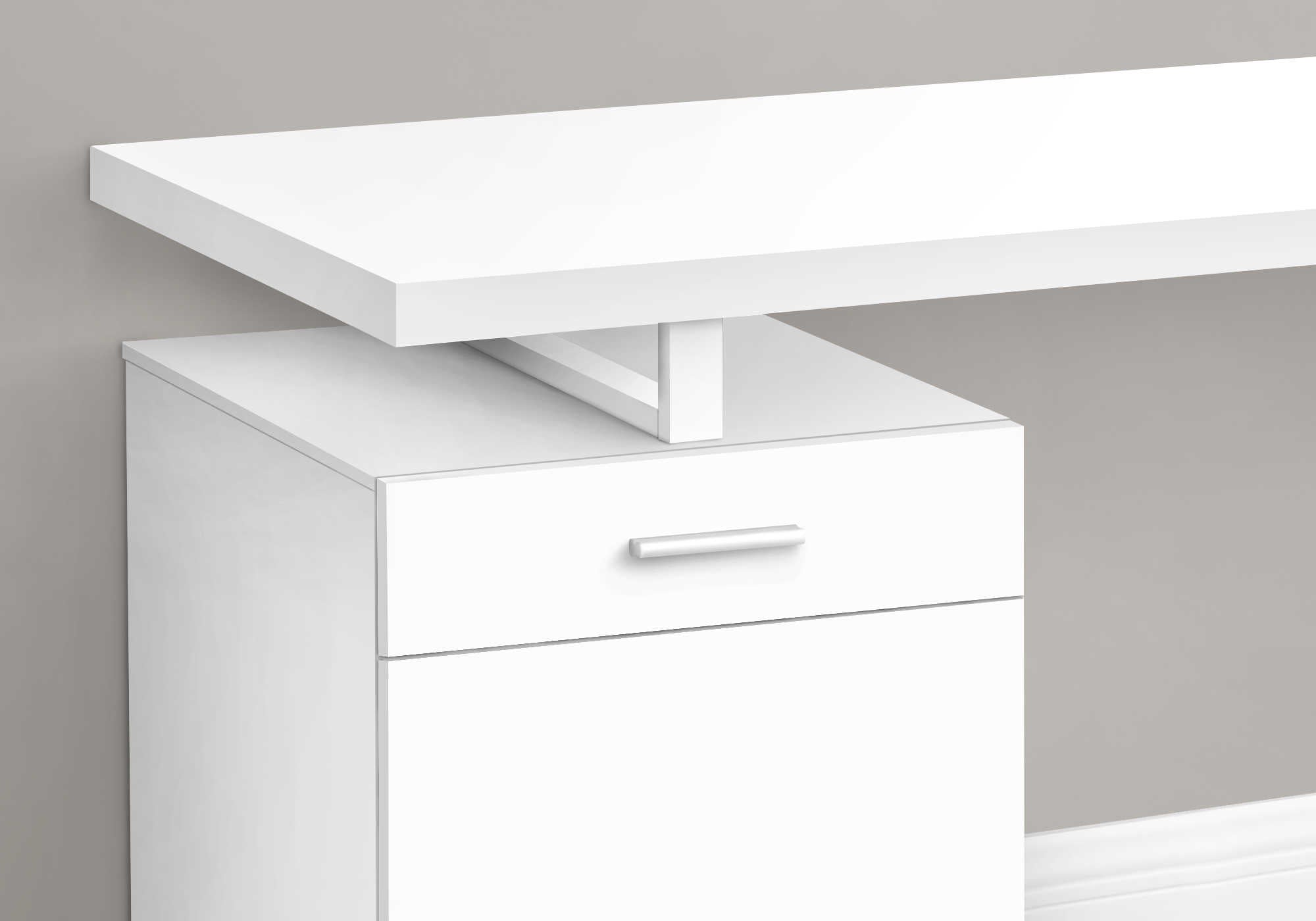 BUREAU D'ORDINATEUR - 48"L / BLANC ORIENTATION GAUCHE OU DROITE ( Meuble Mtl )