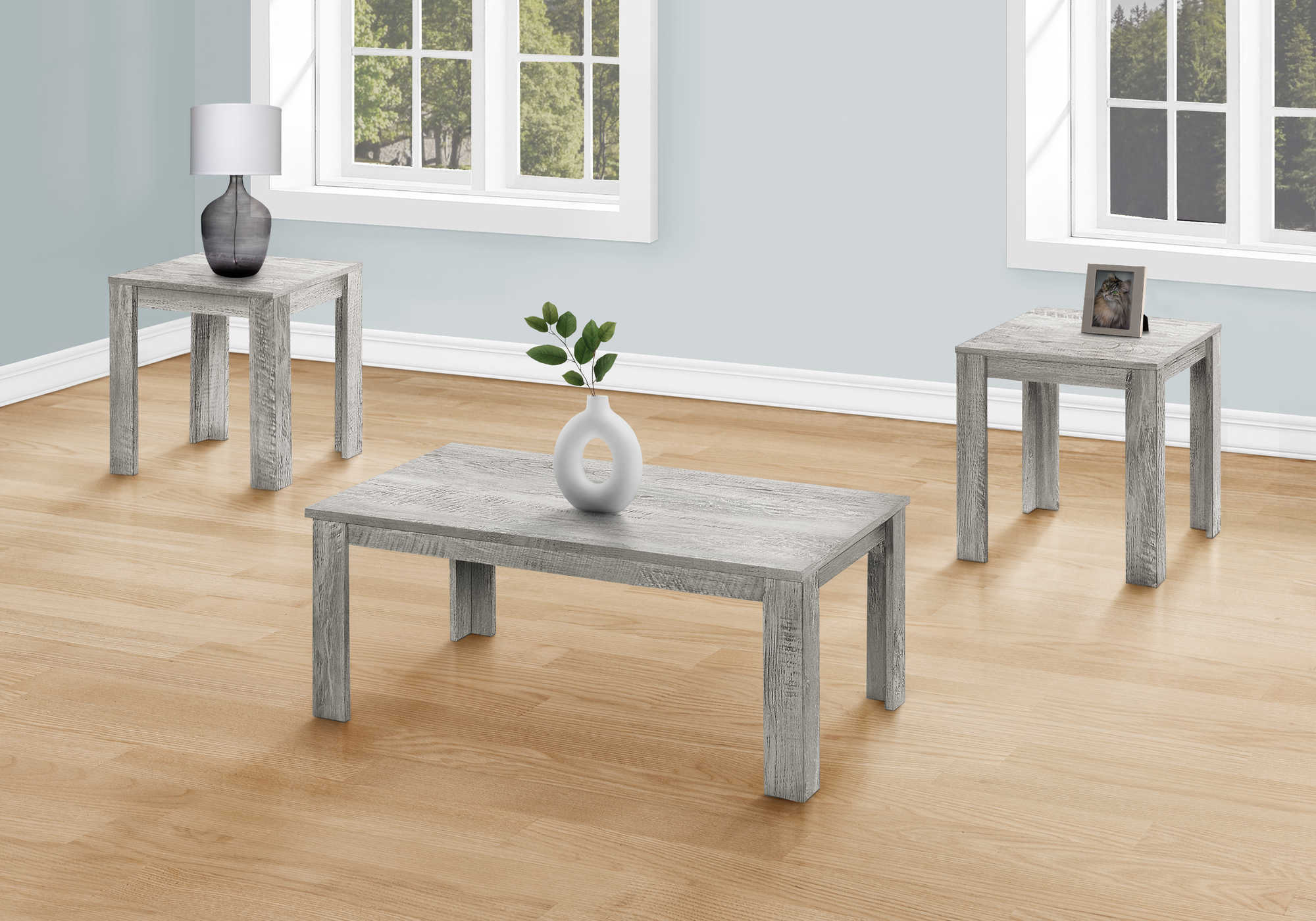 SET DE TABLE - SET 3PCS / GRIS INDUSTRIEL ( Meuble Mtl ) 