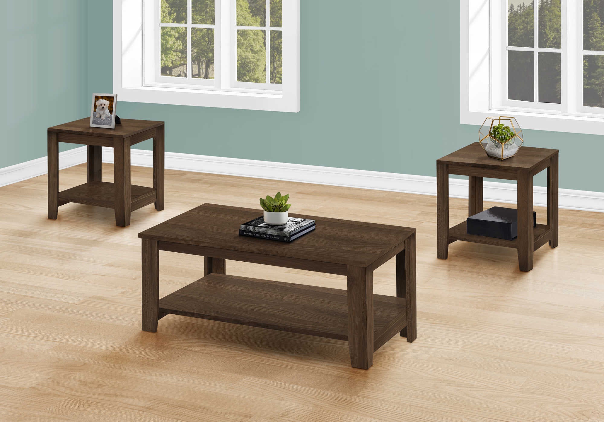 SET DE TABLE - 3PCS / NOYER FONCÉ ( Meuble Mtl ) 