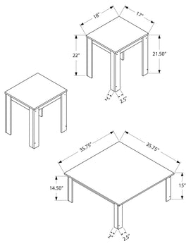 ENSEMBLE DE TABLE - ENSEMBLE 3PCS / TAUPE FONCÉ