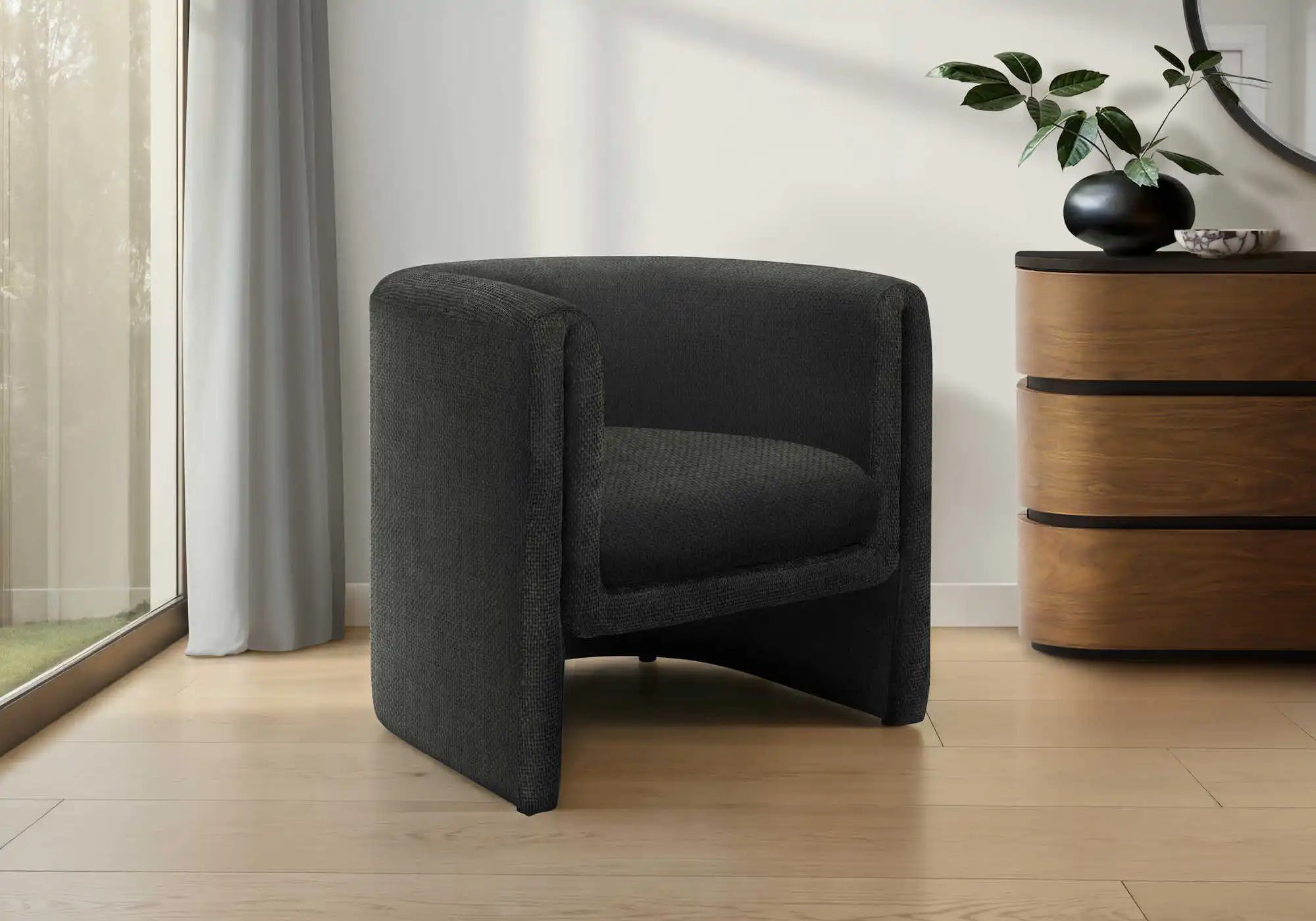 Fauteuil d'Appoint Tonneau 29 po en Tissu Bleu