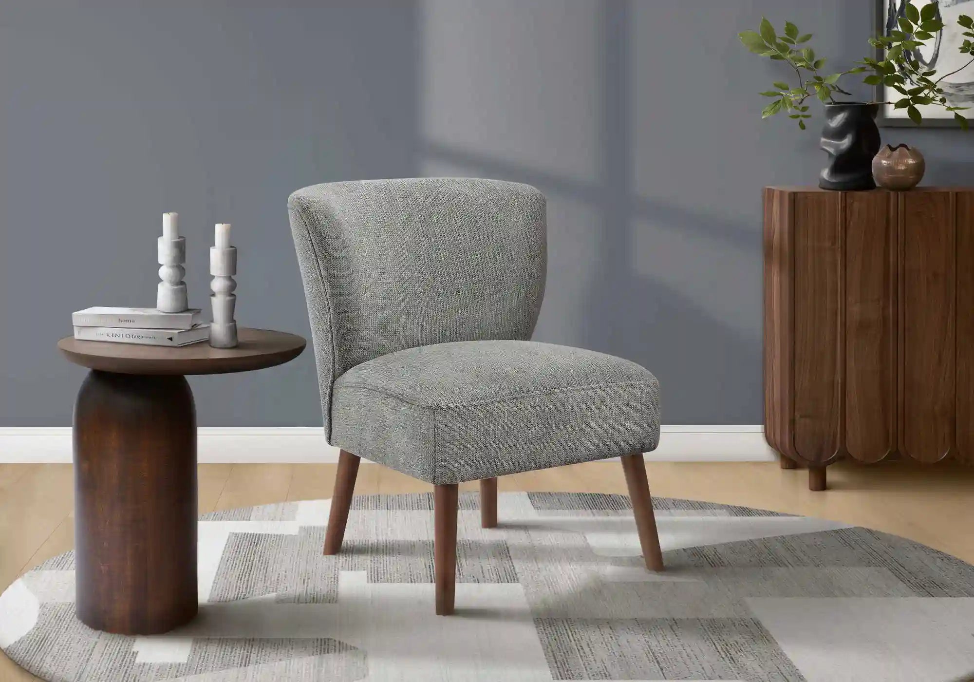 Chaise d'Appoint Brun Clair sans Bras et Pieds Noyer