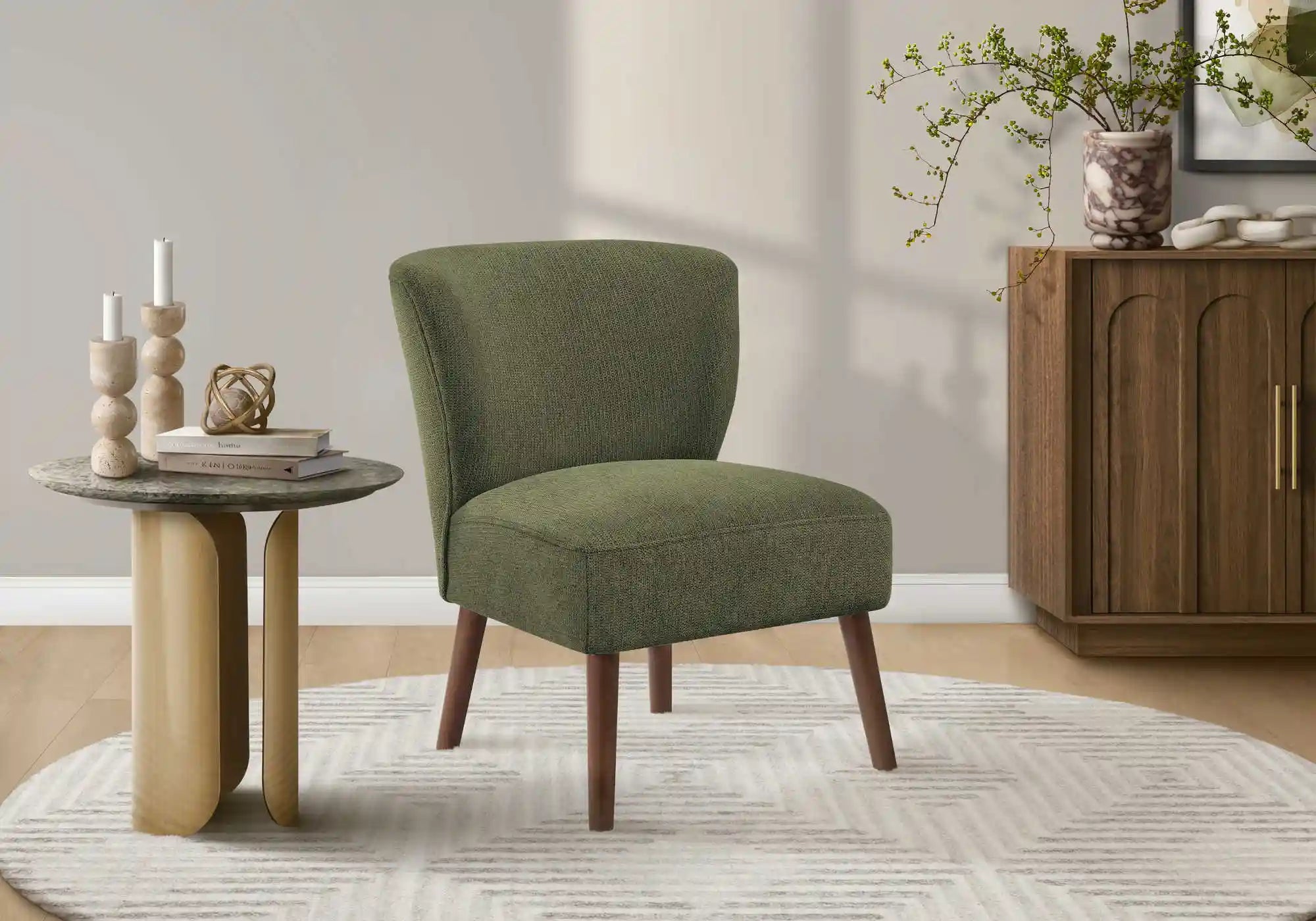 Chaise d'Appoint Brun Clair sans Bras et Pieds Noyer
