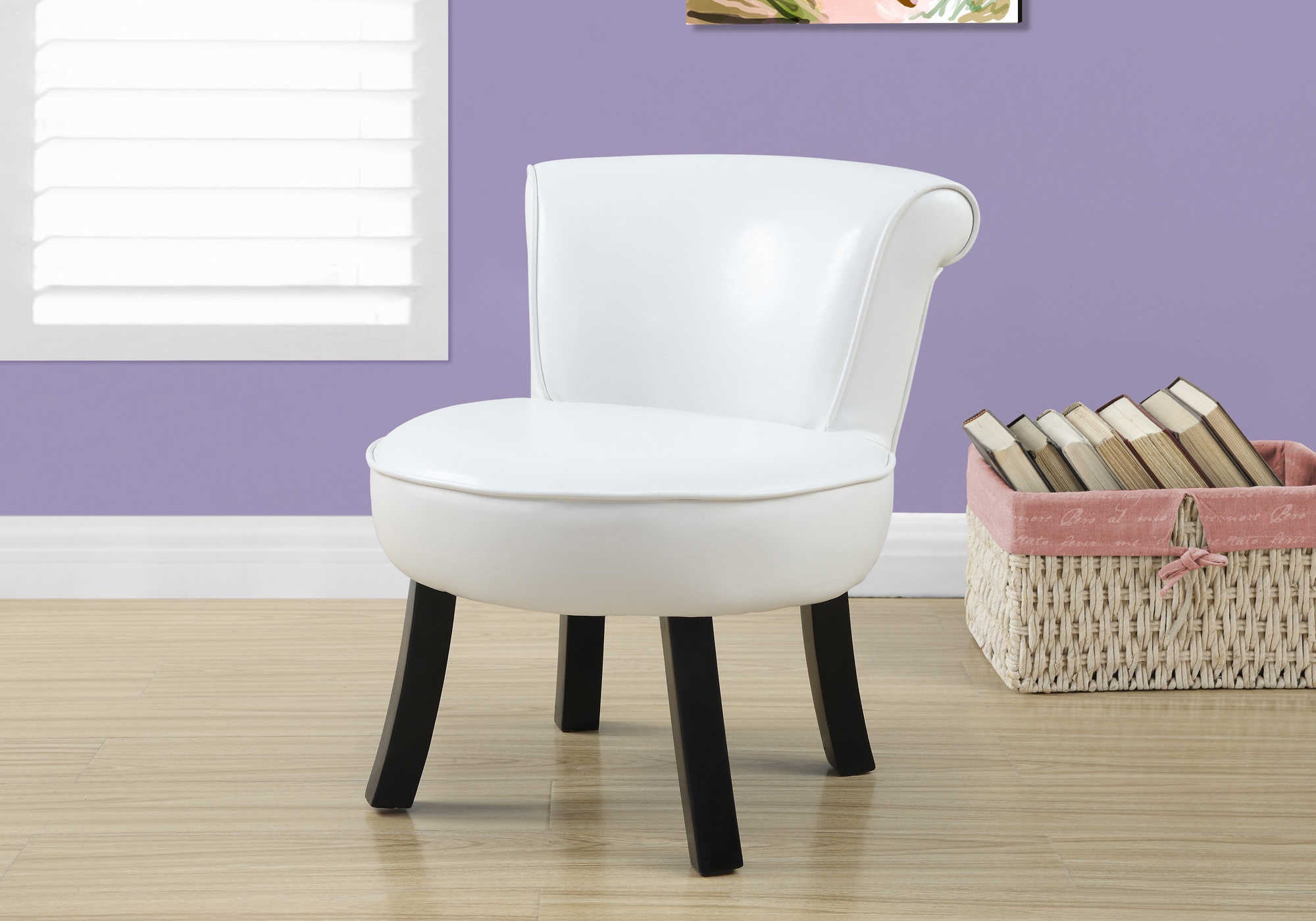 CHAISE JUVÉNILE - SIMILI-CUIR BLANC ( Meuble Mtl ) 