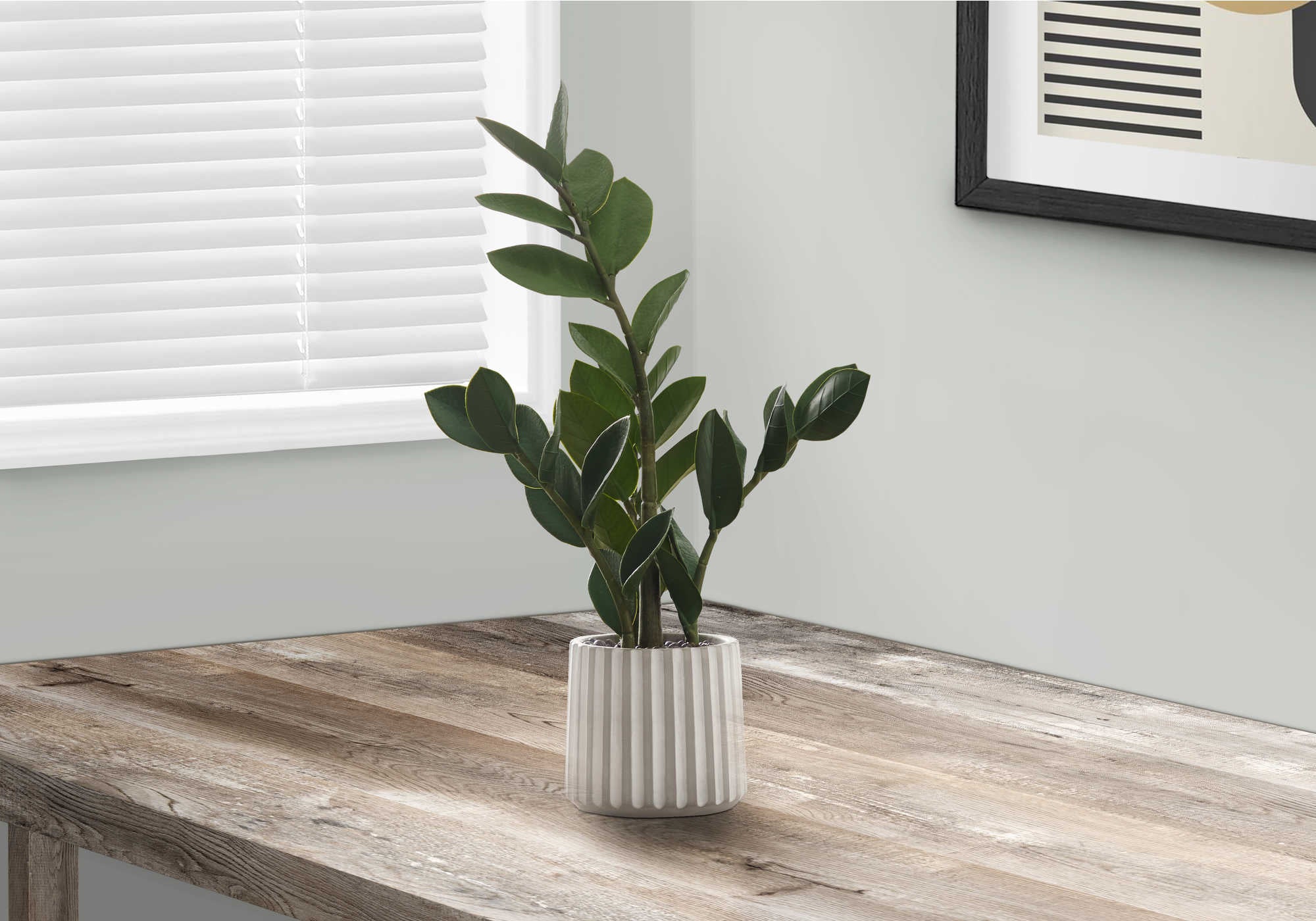 PLANTE ARTIFICIELLE - 20"H / ZZ POT INTERIEUR CIMENT 5"