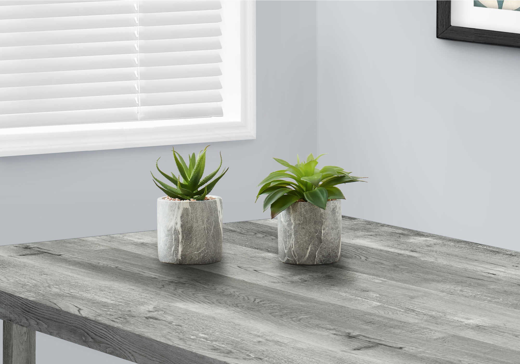 PLANTE ARTIFICIELLE - 2PCS / 7"H SUCCULENTE EN 4" POT CIMENT