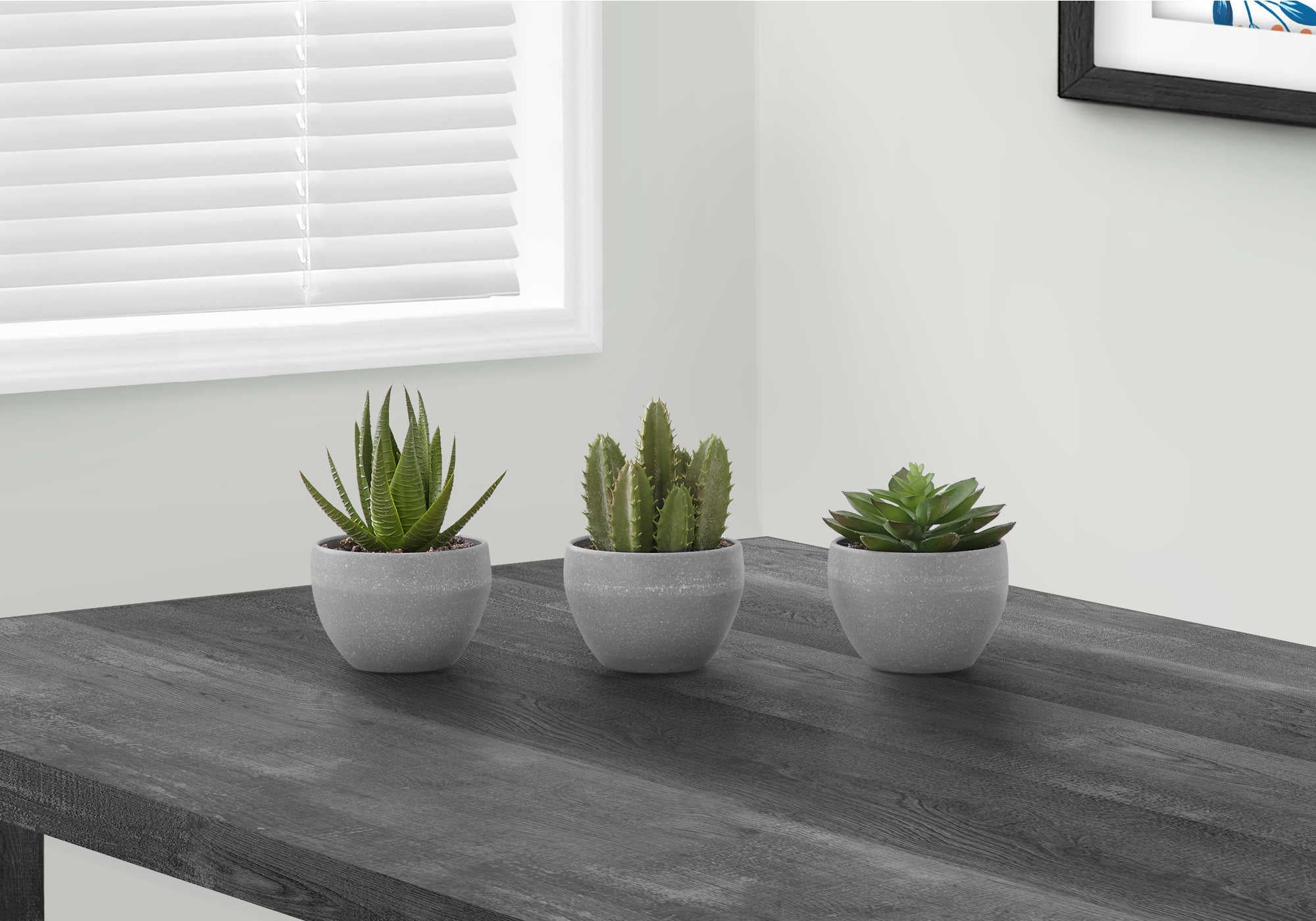PLANTE ARTIFICIELLE - 3MCX / 6"H SUCCULENTE POT GRIS 3"