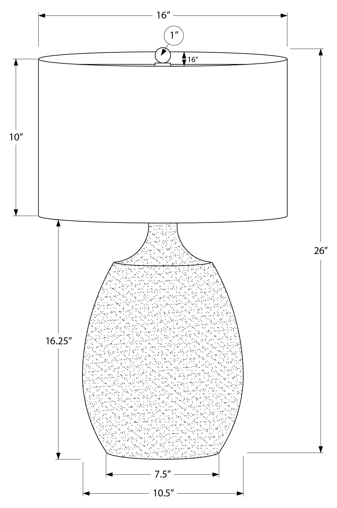 ÉCLAIRAGE - LAMPE DE TABLE 26"H RÉSINE CRÈME / ABAT-JOUR IVOIRE
