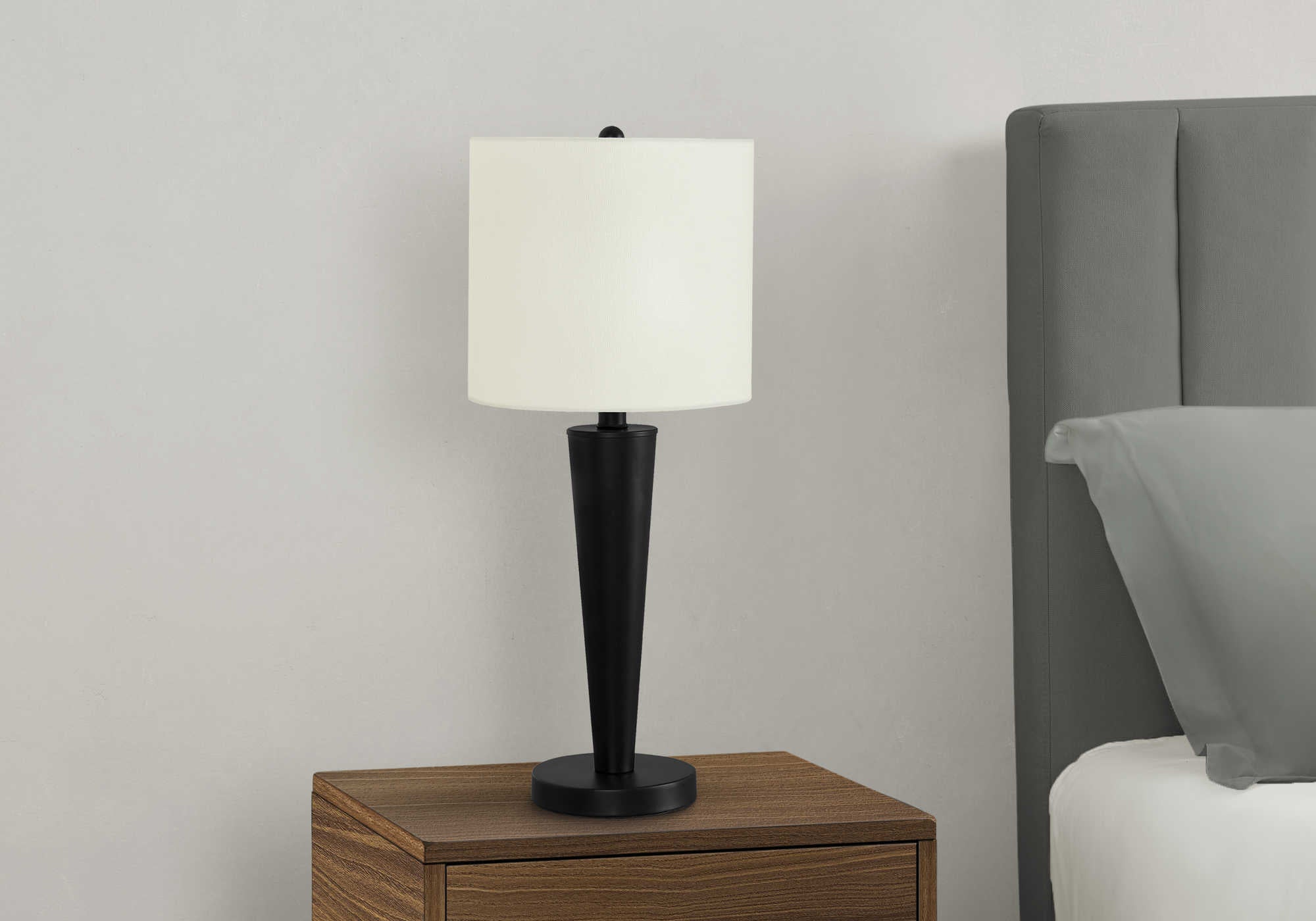 ÉCLAIRAGE - LAMPE DE TABLE 2PCS/24"H MÉTAL NOIR / IVOIRE / USB