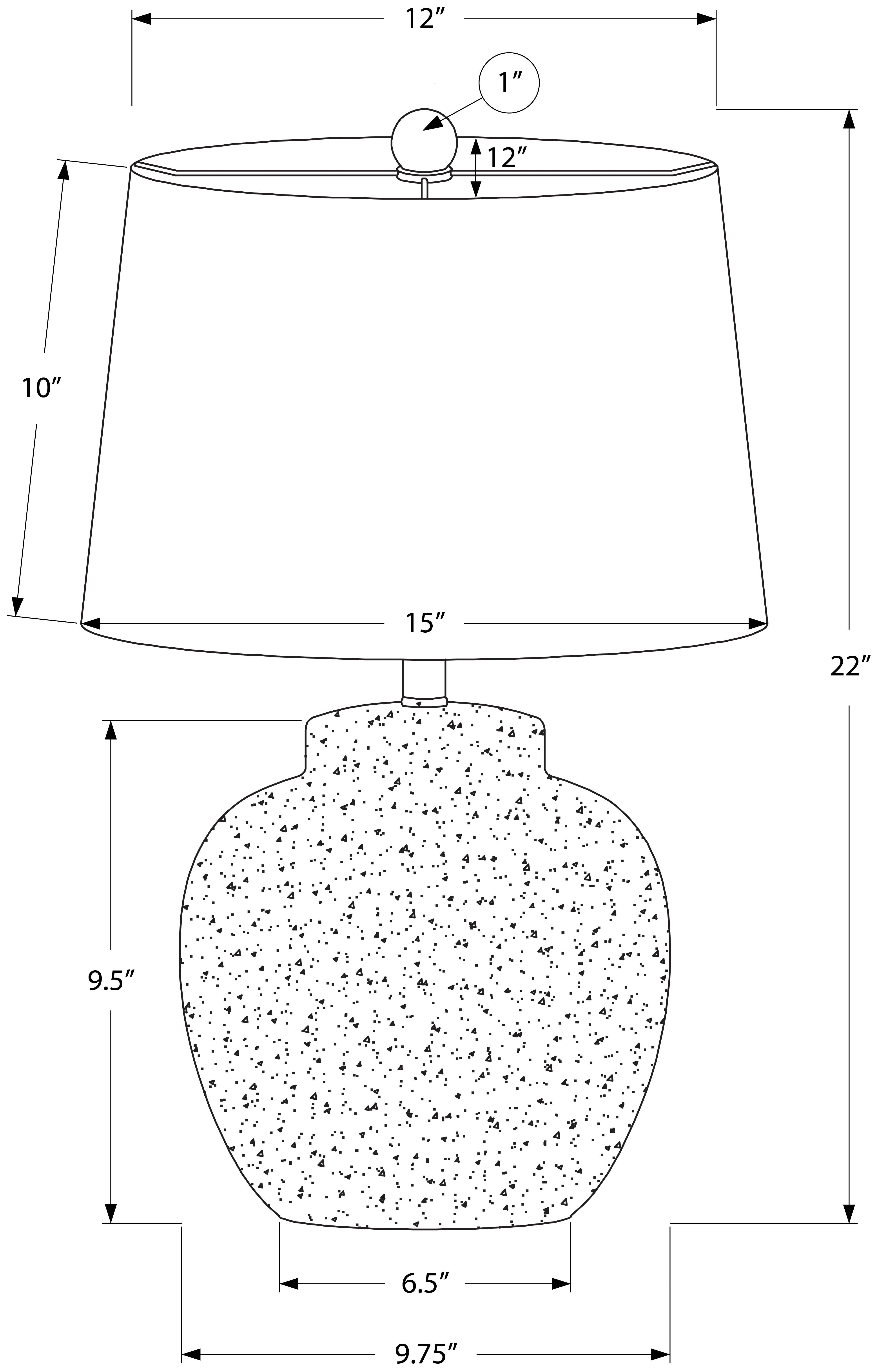 ÉCLAIRAGE - LAMPE DE TABLE 22"H BÉTON CRÈME / ABAT-JOUR IVOIRE