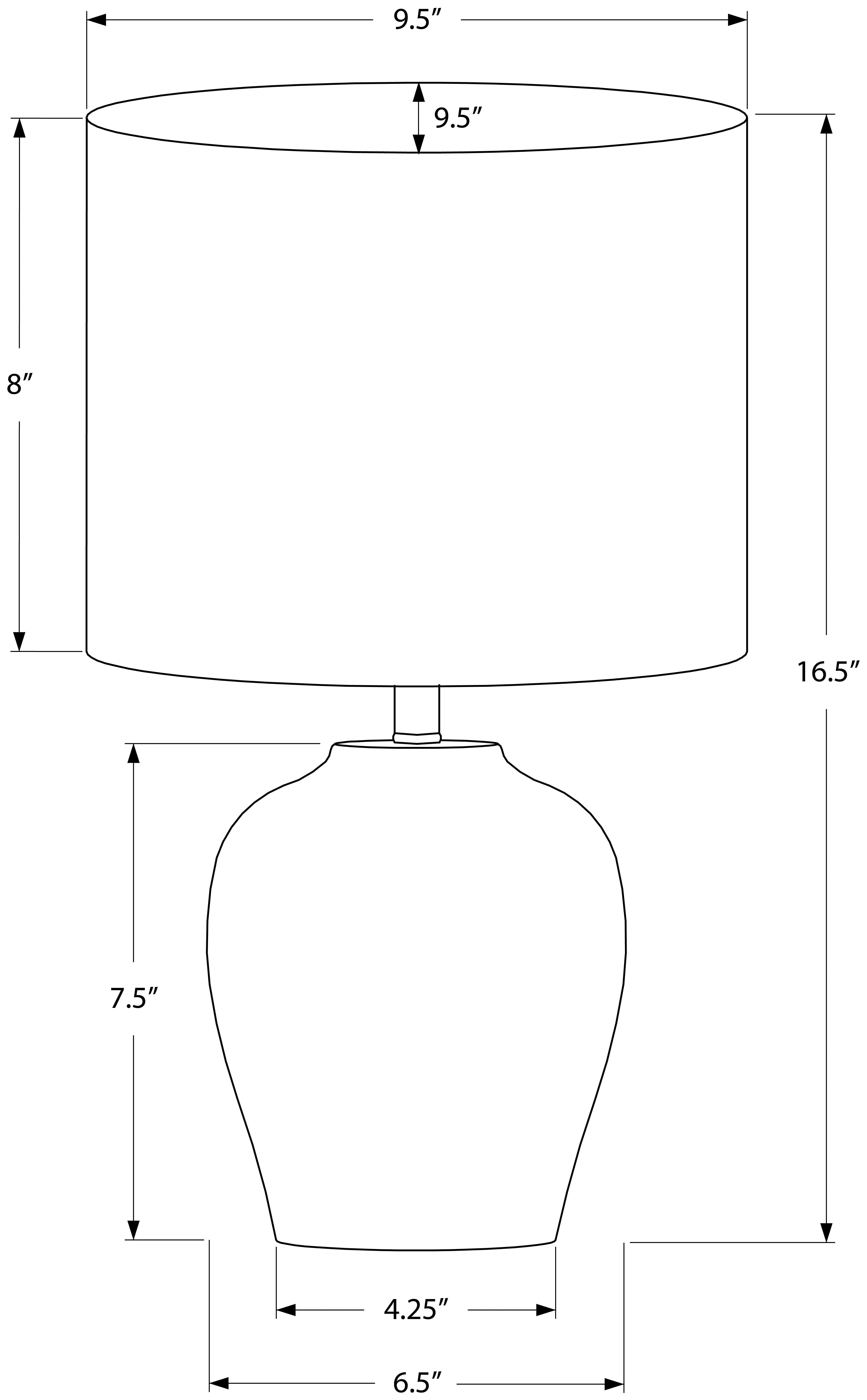 ÉCLAIRAGE - LAMPE DE TABLE 17" H CÉRAMIQUE NOIRE / ABAT-JOUR IVOIRE