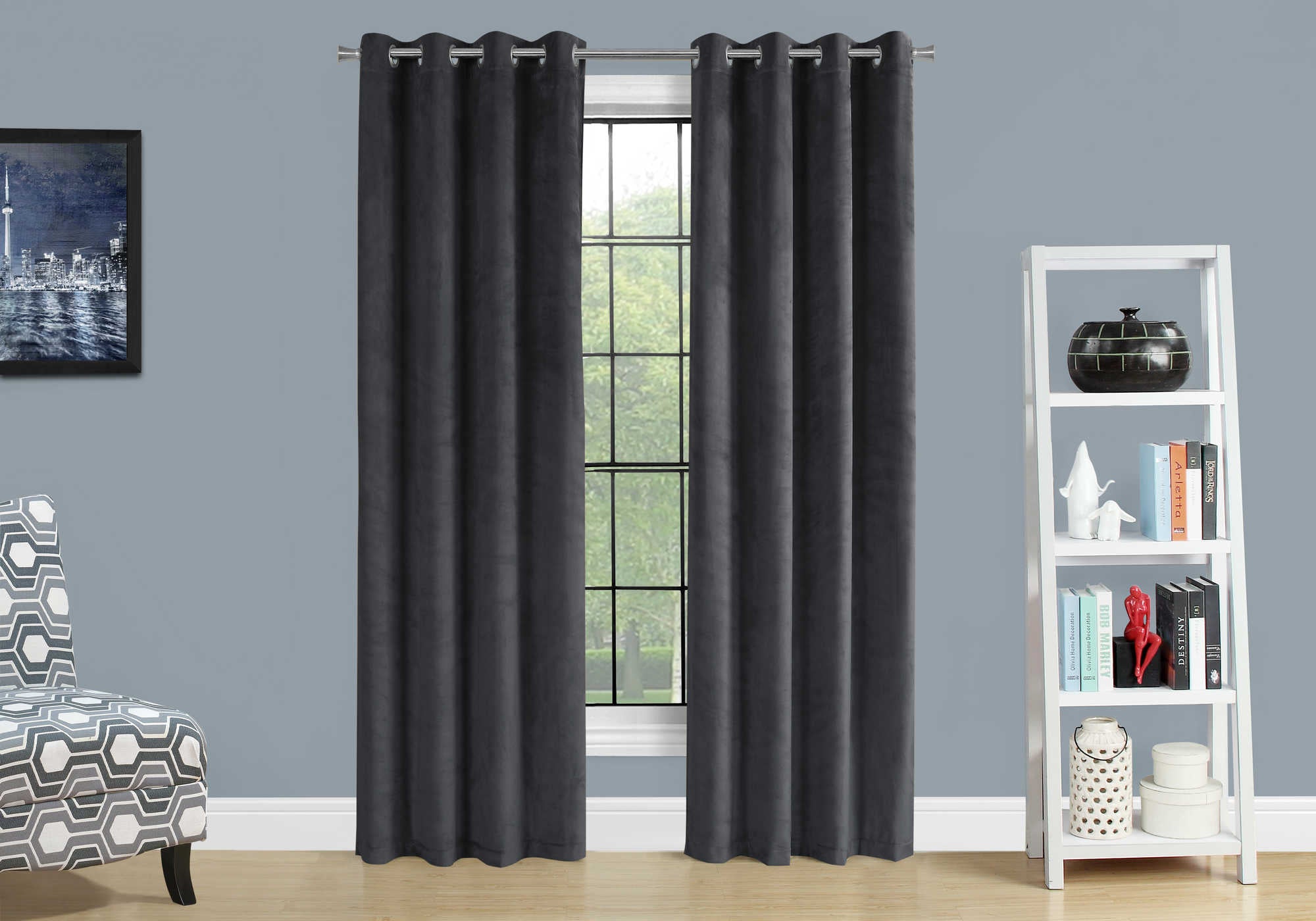 PANNEAU DE RIDEAU - 2PCS / 52"WX 95"H GRIS ASSOMBRISSANT LA PIÈCE ( Meuble Mtl )
