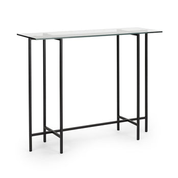 Table console avec plateau en verre Ida : cadre noir