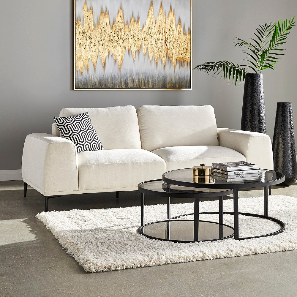 Canapé Middleton de luxe – Revêtement élégant en lin beige | Salon moderne