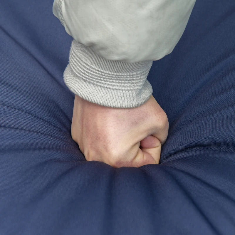 Ensemble de meubles de patio 2 pièces, causeuse d'extérieur, canapé d'angle en osier, combinaison libre de meubles en rotin PE, avec accoudoirs incurvés et coussin rembourré pour balcon, jardin, pelouse, bleu foncé