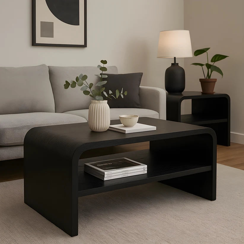 Table basse Jeffrey en placage de frêne noir – GY-CT-CC03