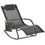 Chaise à bascule de patio avec tissu en maille, chaise longue d'extérieur à bascule avec appui-tête amovible et poche latérale pour jardin, terrasse, pelouse, noir