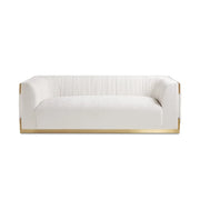 Canapé PALOMA GY-SF-8366ACR-BG en tissu Contessa Vanilla avec structure or brossé