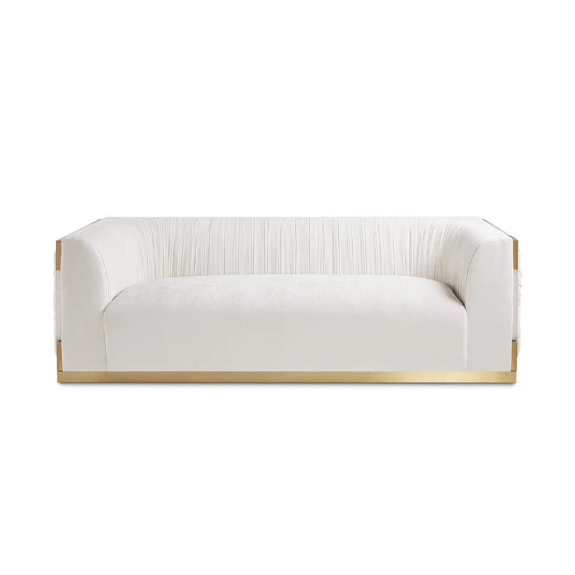Canapé PALOMA GY-SF-8366ACR-BG en tissu Contessa Vanilla avec structure or brossé