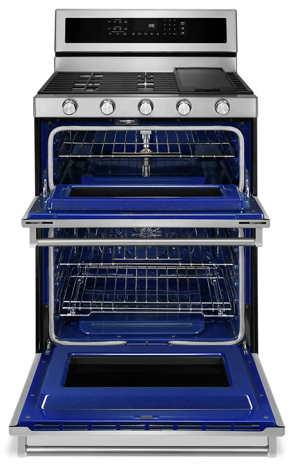 Cuisinière KitchenAid au gaz, 6 pi³, deux fours, acier inoxydable KFGD500ESS