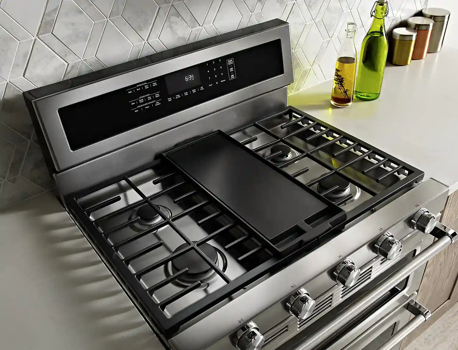 Cuisinière KitchenAid au gaz, 6 pi³, deux fours, acier inoxydable KFGD500ESS
